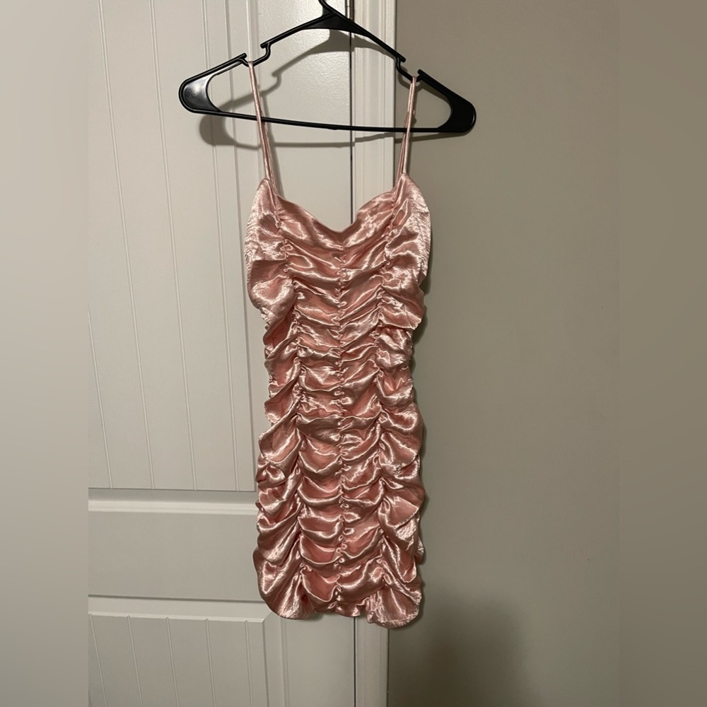Urban Outfitters Pink Ruched Mini Dress XS - Picture 5 of 6